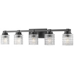 Jacqueline Bathroom Vanity Light - Matte Black / Clear Diamond
