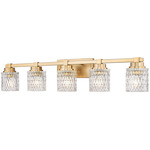 Jacqueline Bathroom Vanity Light - Modern Gold / Clear Diamond