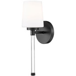 Henri Wall Sconce - Matte Black / White Opal