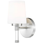 Henri Wall Sconce - Brushed Nickel / White Opal