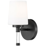 Henri Wall Sconce - Matte Black / White Opal