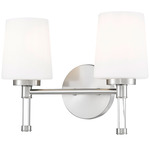 Henri Bathroom Vanity Light - Brushed Nickel / White Opal