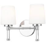 Henri Bathroom Vanity Light - Chrome / White Opal