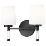 Henri Bathroom Vanity Light - Matte Black / White Opal