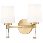 Henri Bathroom Vanity Light - Modern Gold / White Opal
