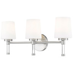 Henri Bathroom Vanity Light - Brushed Nickel / White Opal