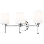 Henri Bathroom Vanity Light - Chrome / White Opal