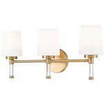 Henri Bathroom Vanity Light - Modern Gold / White Opal