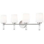 Henri Bathroom Vanity Light - Brushed Nickel / White Opal