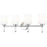 Henri Bathroom Vanity Light - Chrome / White Opal