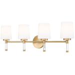 Henri Bathroom Vanity Light - Modern Gold / White Opal