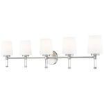 Henri Bathroom Vanity Light - Brushed Nickel / White Opal
