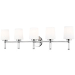 Henri Bathroom Vanity Light - Chrome / White Opal