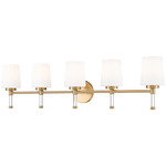 Henri Bathroom Vanity Light - Modern Gold / White Opal