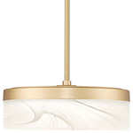 Renaud Pendant - Modern Gold / Feathered White