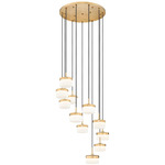 Renaud Multi-Light Pendant - Modern Gold / Feathered White