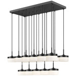 Renaud Linear Multi-Light Pendant - Matte Black / Feathered White