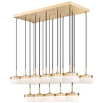 Renaud Linear Multi-Light Pendant - Modern Gold / Feathered White
