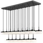Renaud Linear Multi-Light Pendant - Matte Black / Feathered White