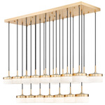 Renaud Linear Multi-Light Pendant - Modern Gold / Feathered White