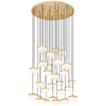 Renaud Multi-Light Pendant - Modern Gold / Feathered White