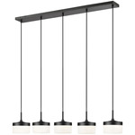 Renaud Linear Multi-Light Pendant - Matte Black / Feathered White