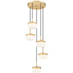 Renaud Multi-Light Pendant - Modern Gold / Feathered White