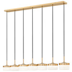Renaud Linear Multi-Light Pendant - Modern Gold / Feathered White