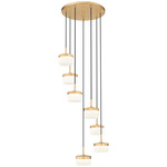 Renaud Multi-Light Pendant - Modern Gold / Feathered White