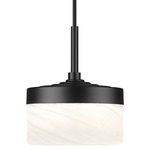 Renaud Mini Pendant - Matte Black / Feathered White