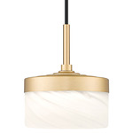 Renaud Mini Pendant - Modern Gold / Feathered White