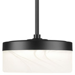 Renaud Pendant - Matte Black / Feathered White
