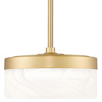 Renaud Pendant - Modern Gold / Feathered White