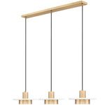 Ludo Linear Multi-Light Pendant - Matte White / Modern Gold / Frosted