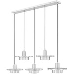 Ludo Linear Multi-Light Pendant - Brushed Nickel / Frosted