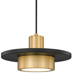 Ludo Pendant - Matte Black / Modern Gold / Frosted