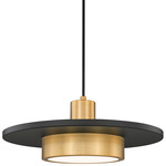 Ludo Pendant - Matte Black / Modern Gold / Frosted