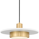 Ludo Pendant - Matte White / Modern Gold / Frosted