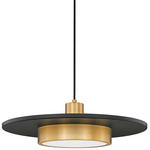 Ludo Pendant - Matte Black / Modern Gold / Frosted