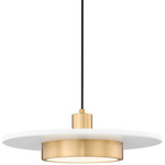 Ludo Pendant - Matte White / Modern Gold / Frosted