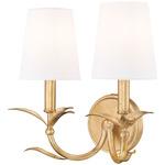 Aslin Double Wall Light - Gold Leaf / White