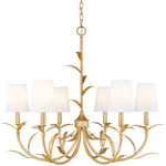 Aslin Chandelier - Gold Leaf / White