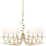 Aslin Chandelier - Gold Leaf / White