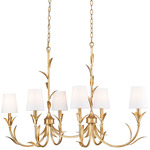 Aslin Linear Chandelier - Gold Leaf / White