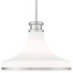 Reznor Pendant - Brushed Nickel / Matte Opal