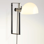 Lauro Plug-In Wall Sconce - Chrome / Opal