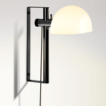 Lauro Plug-In Wall Sconce - Dark Brown / Opal