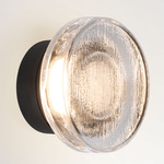 Roc Outdoor Wall Sconce - Black / Clear