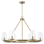 Aaron Chandelier - Aged Brass / Clear