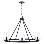 Aaron Chandelier - Matte Black / Clear